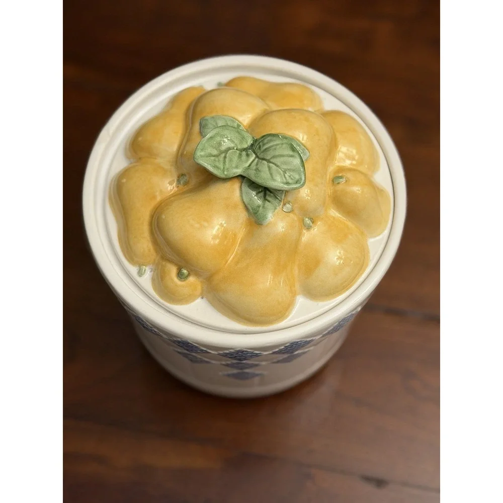 Vintage Pfaltzgraff Hopscotch Pear Canister 9